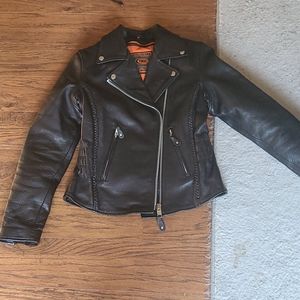 Motorcycle riding leather jacket